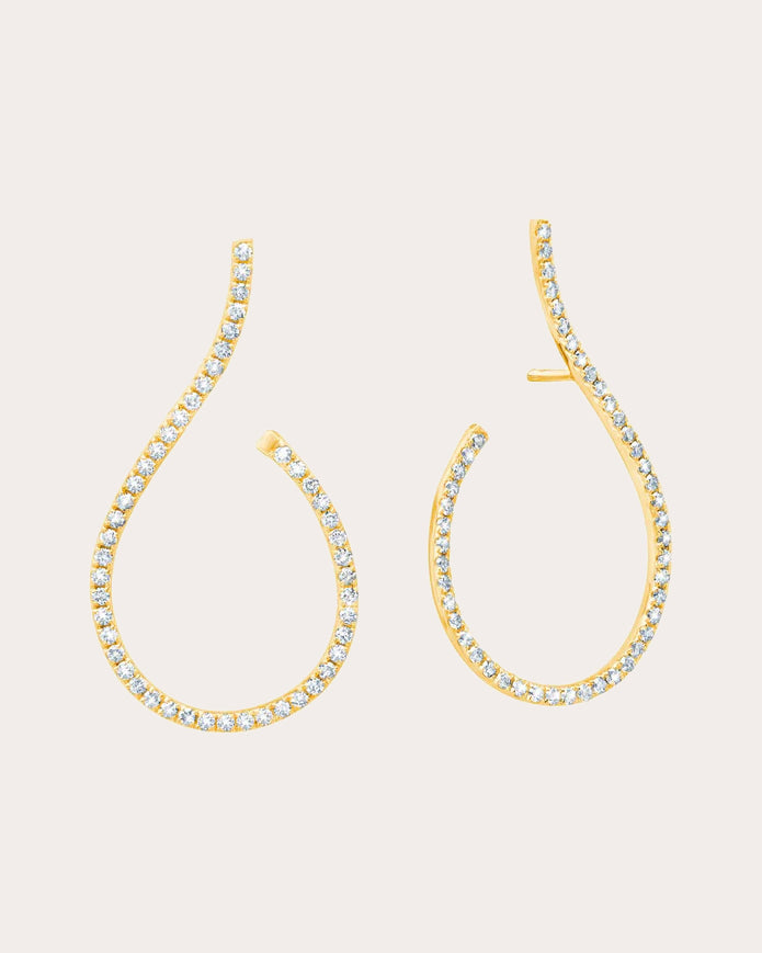 Diamond & 18k Gold Mega Swirl Earrings