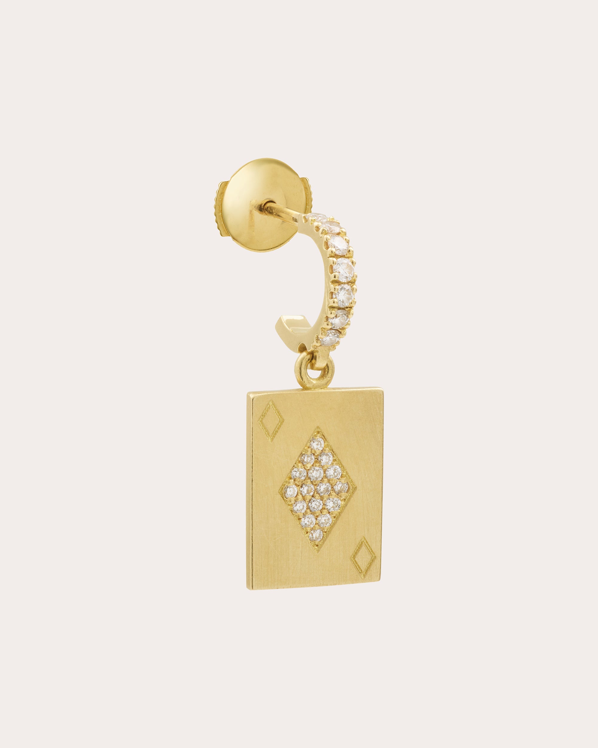 Diamond & 18k Gold Honneur Drop Earring
