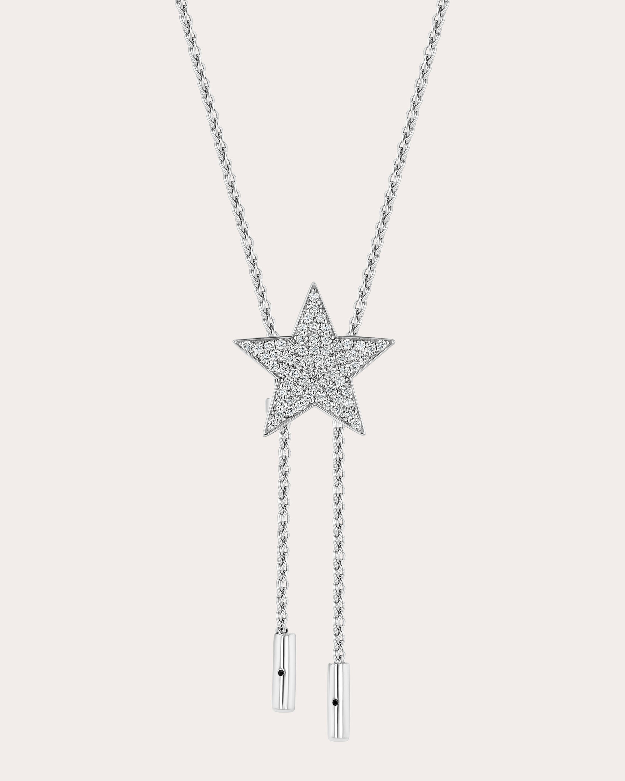 Diamond & 14k White Gold Make A Wish Bolo Necklace