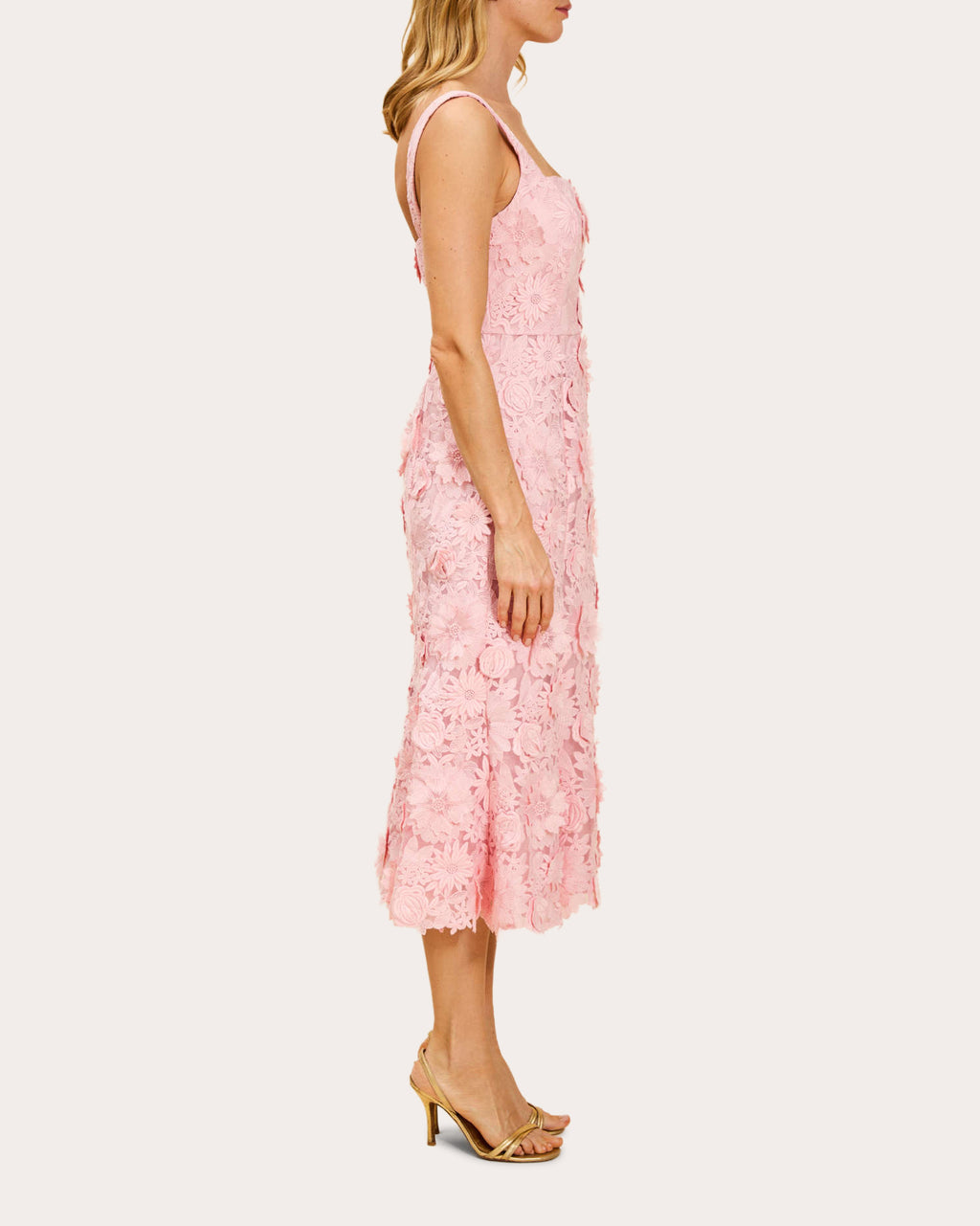 Manila Floral Lace Flared Midi Dress