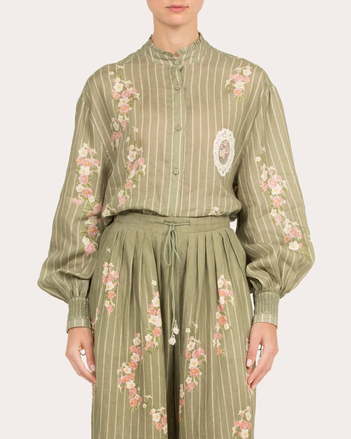 Cocada Para’so Pleated Linen Trousers