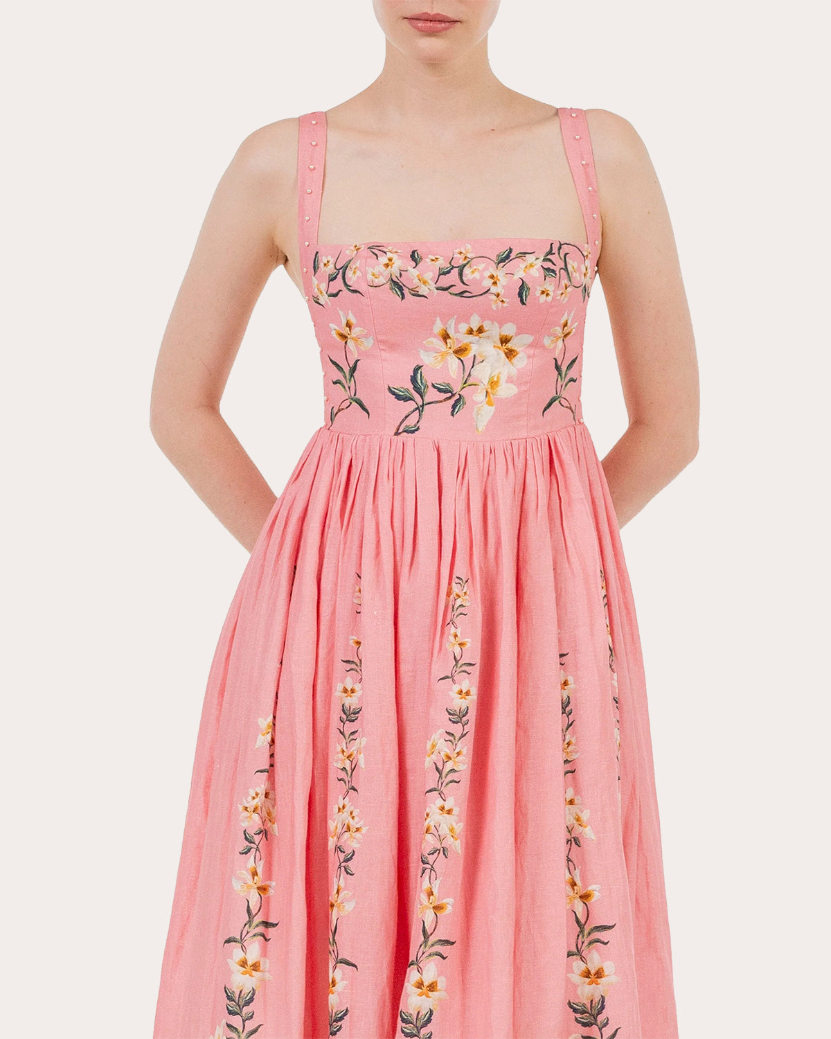 Mielero Promesa Gathered Midi Dress