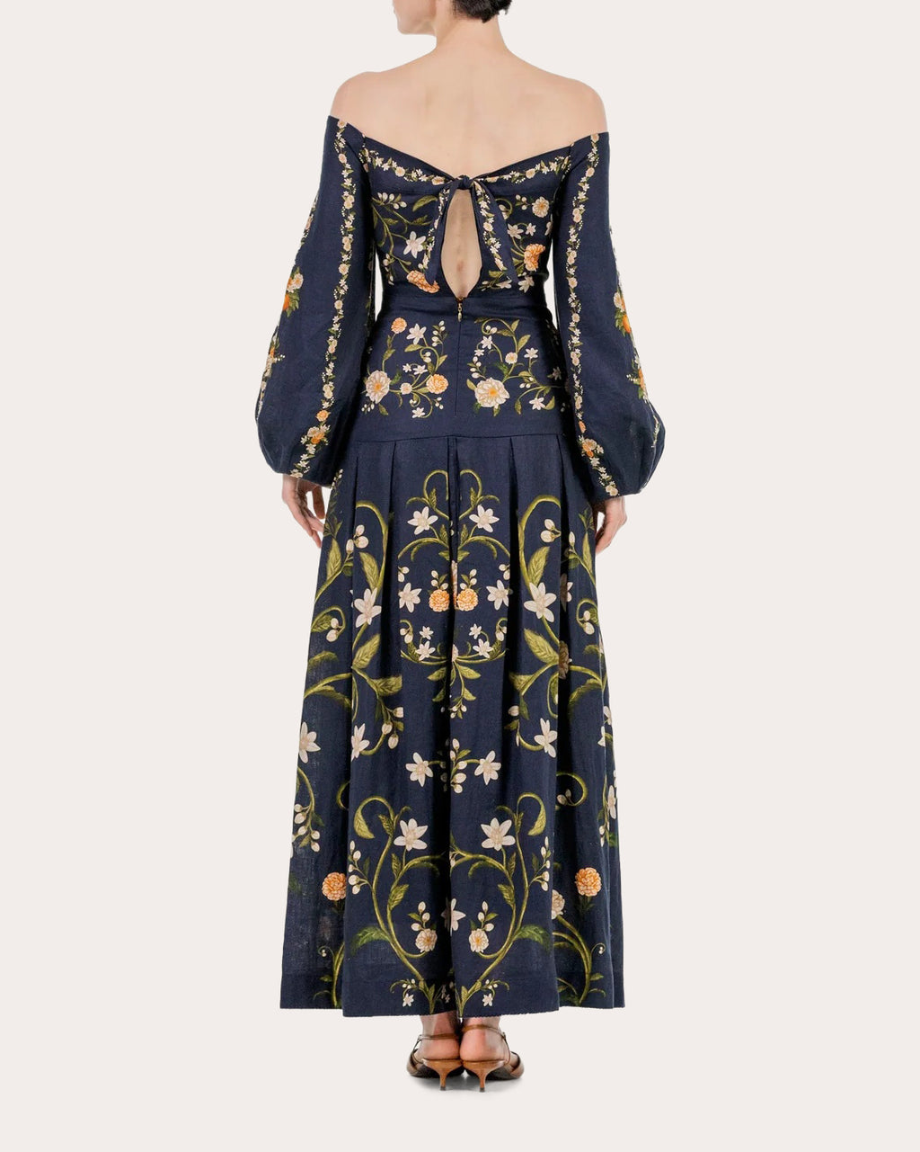 Senlis Valle Linen Off-Shoulder Maxi Dress