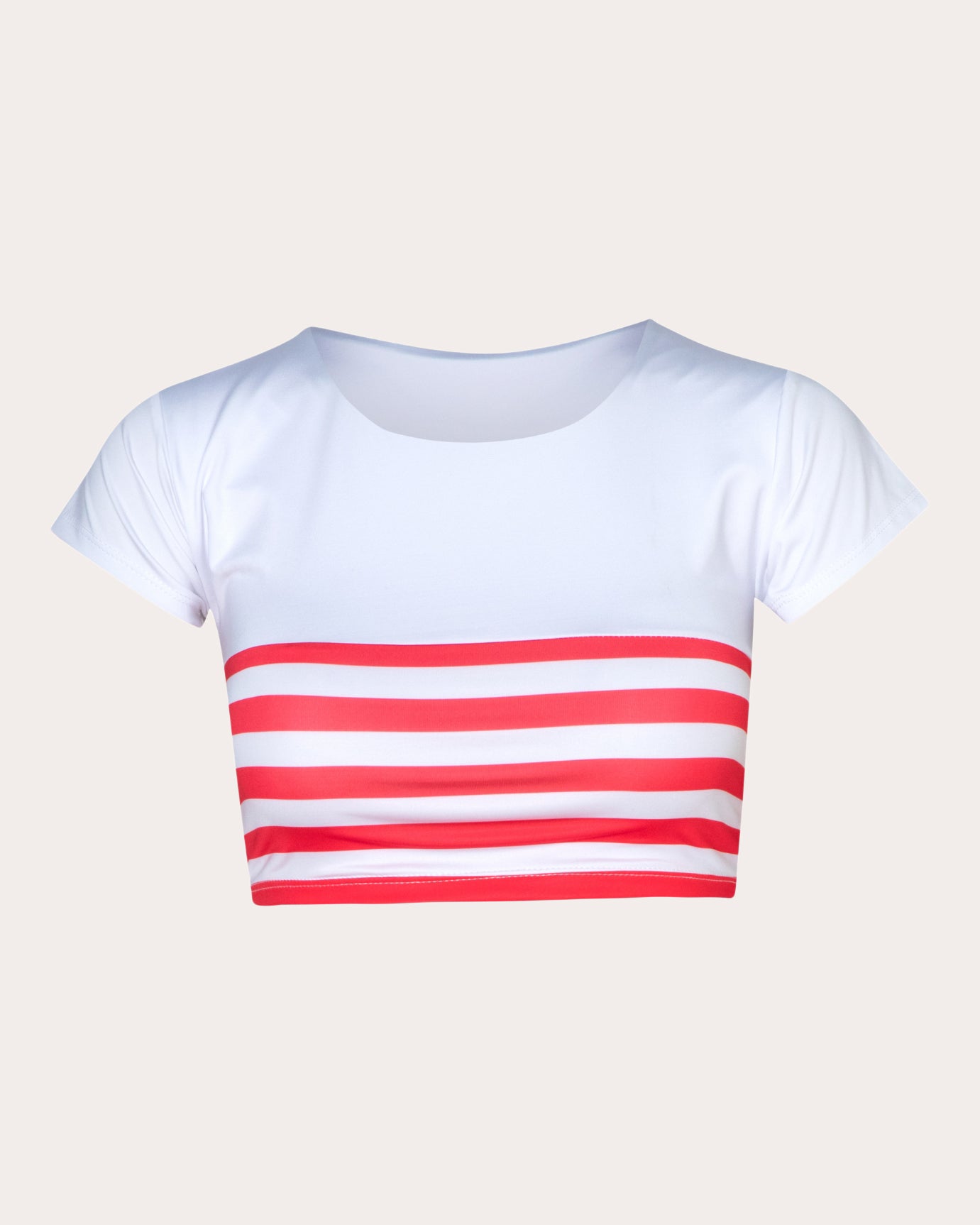Mathilde Stripe Short-Sleeve Bikini Top