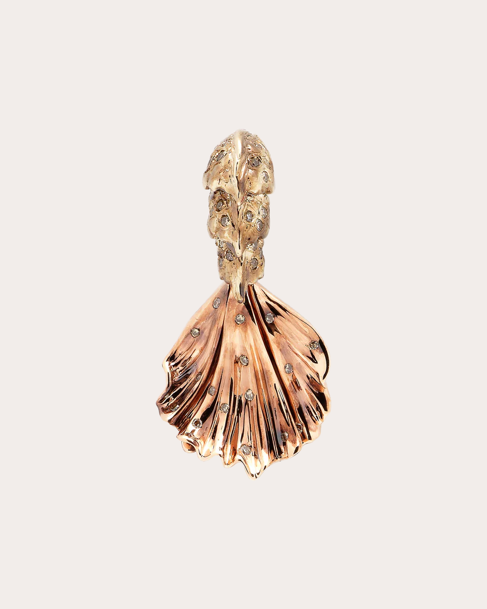 Diamond & 18k Gold Two-Tone Mermaid Splash Drop Earring