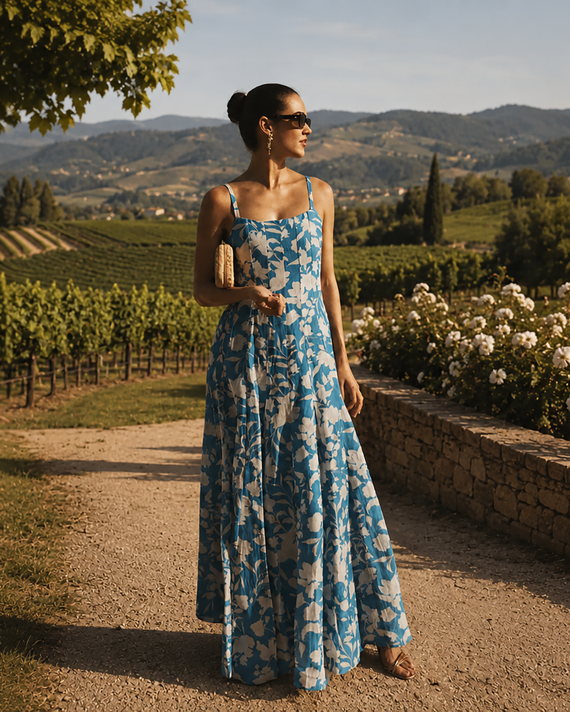 Alemais Floral Organza Pleated Gown