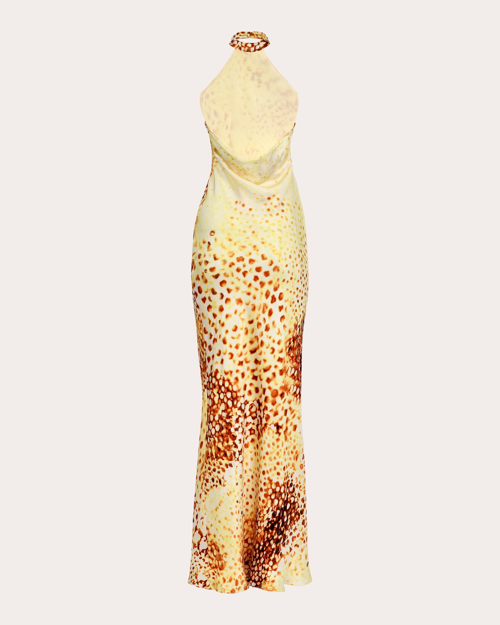 Mikaela Printed Silk Halter Maxi Dress