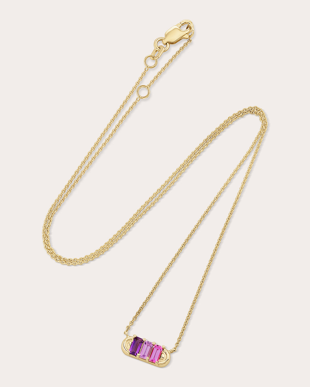 Amethyst & Pink Sapphire Mini Cosmos Arc Necklace