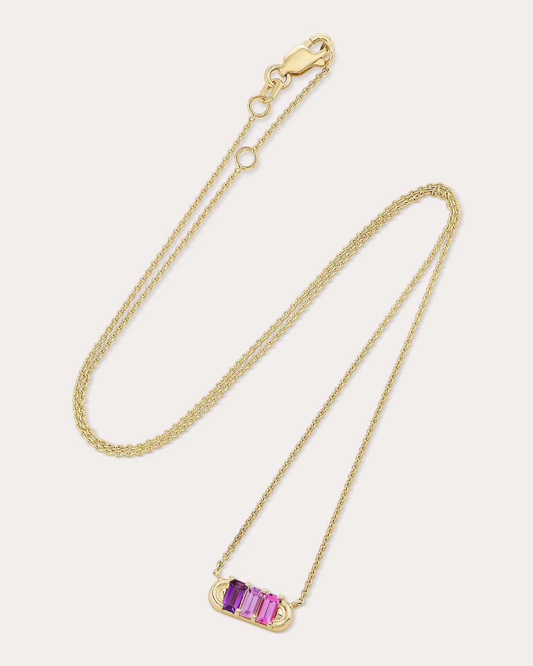 Amethyst & Pink Sapphire Mini Cosmos Arc Necklace