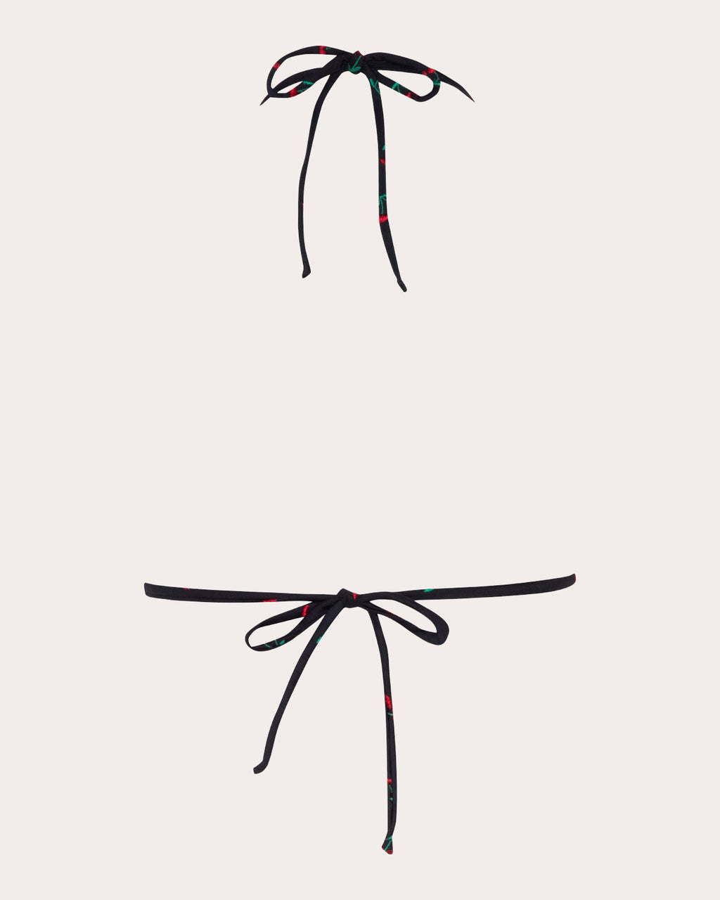 Moa Embroidered Cherry Triangle Bikini Top