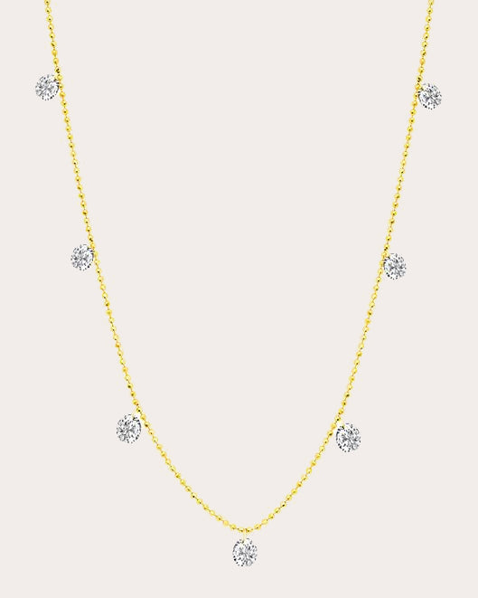 Diamond & 18k Gold Small Floating Station Necklace