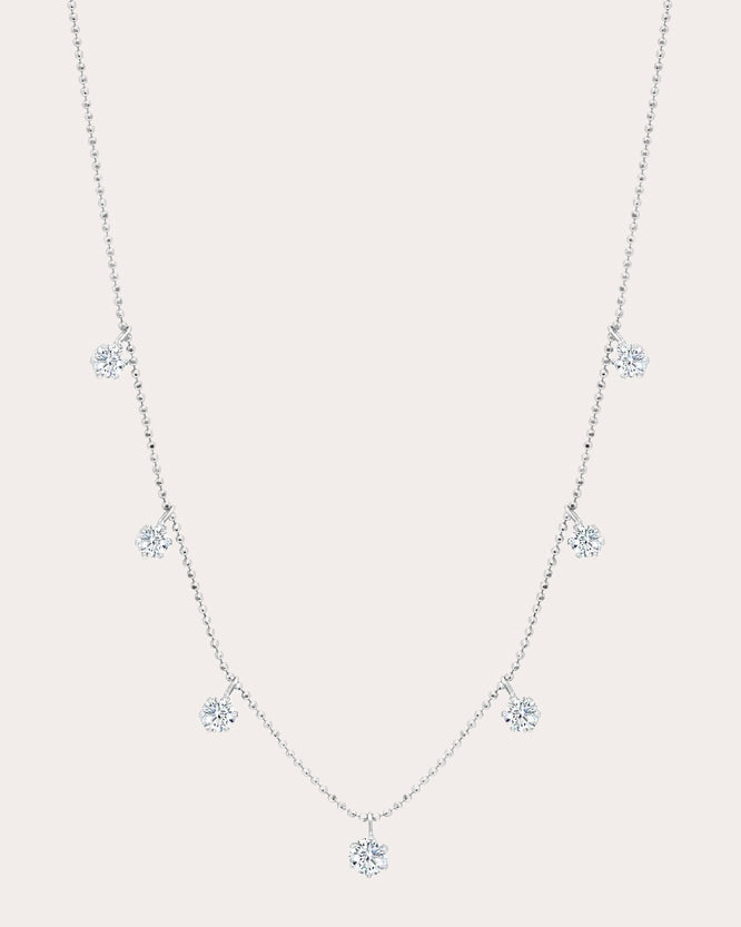 Medium Floating 18K Gold Diamond Necklace