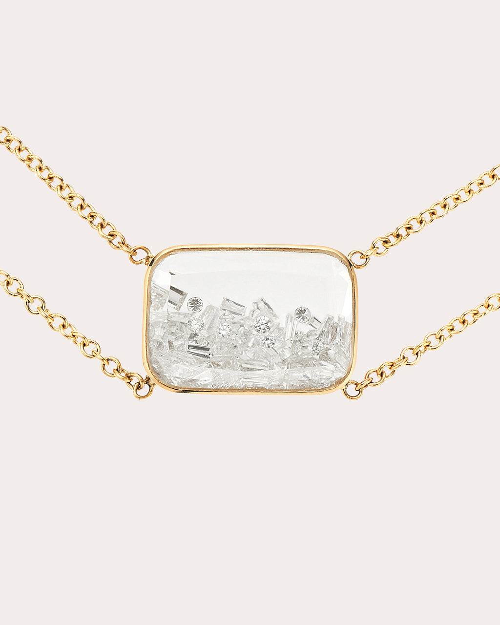 Diamond & 18k Gold Ten Fourteen Shaker Choker Necklace