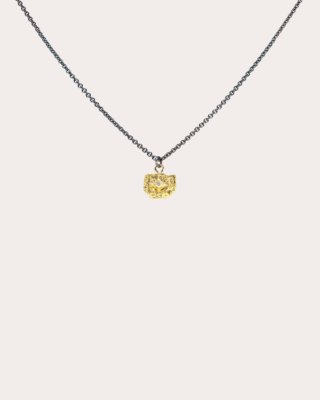 Diamond & 18k Gold Artifact Coin Pendant Necklace