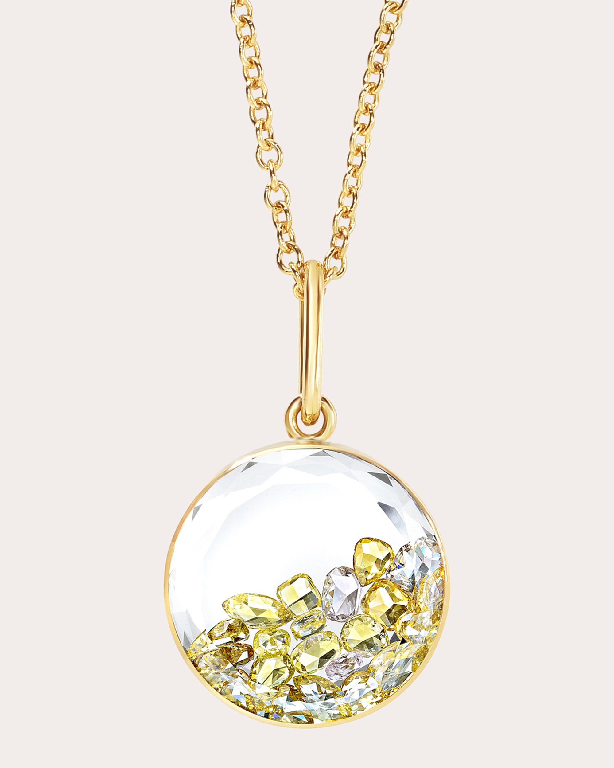 Diamond & 18k Gold Core 12 Shaker Pendant Necklace