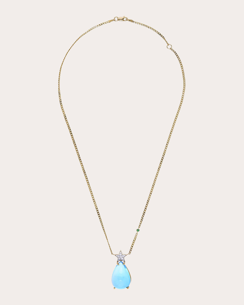 Blue Topaz & Diamond Hada Star Pendant Necklace