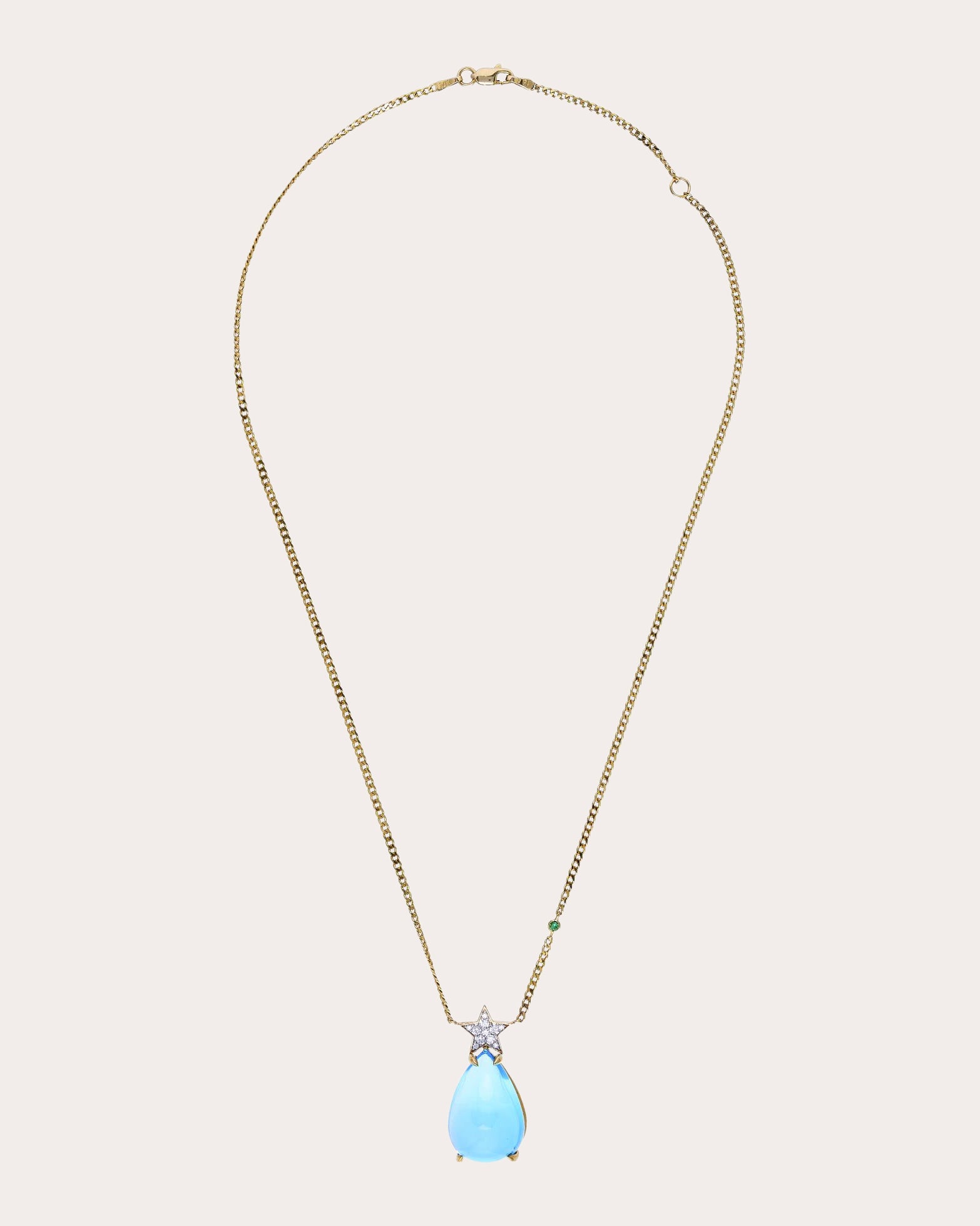 Blue Topaz & Diamond Hada Star Pendant Necklace