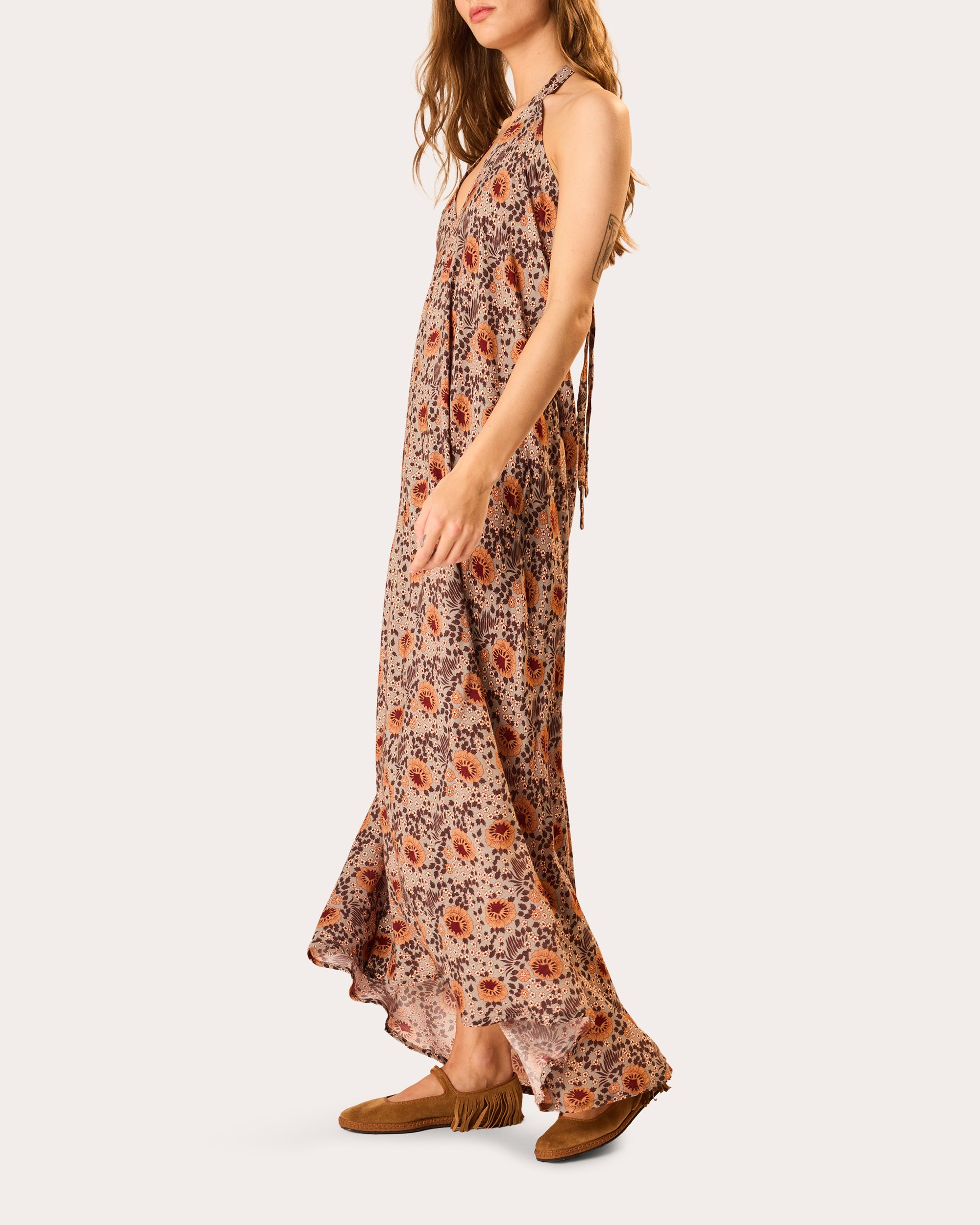 Lola Floral Halter Maxi Dress