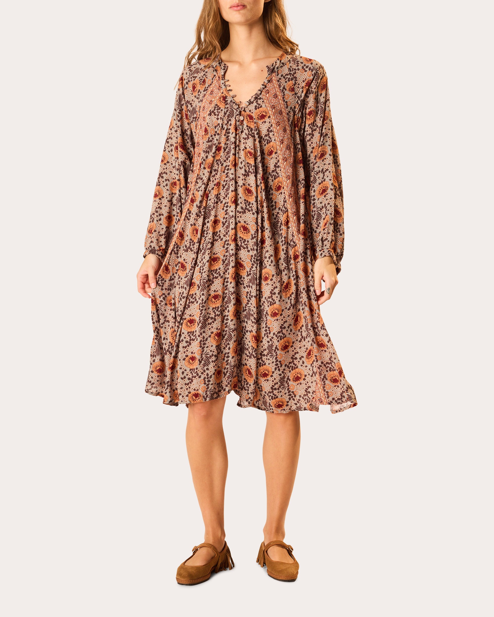 Fiore Floral Billowed A-Line Dress