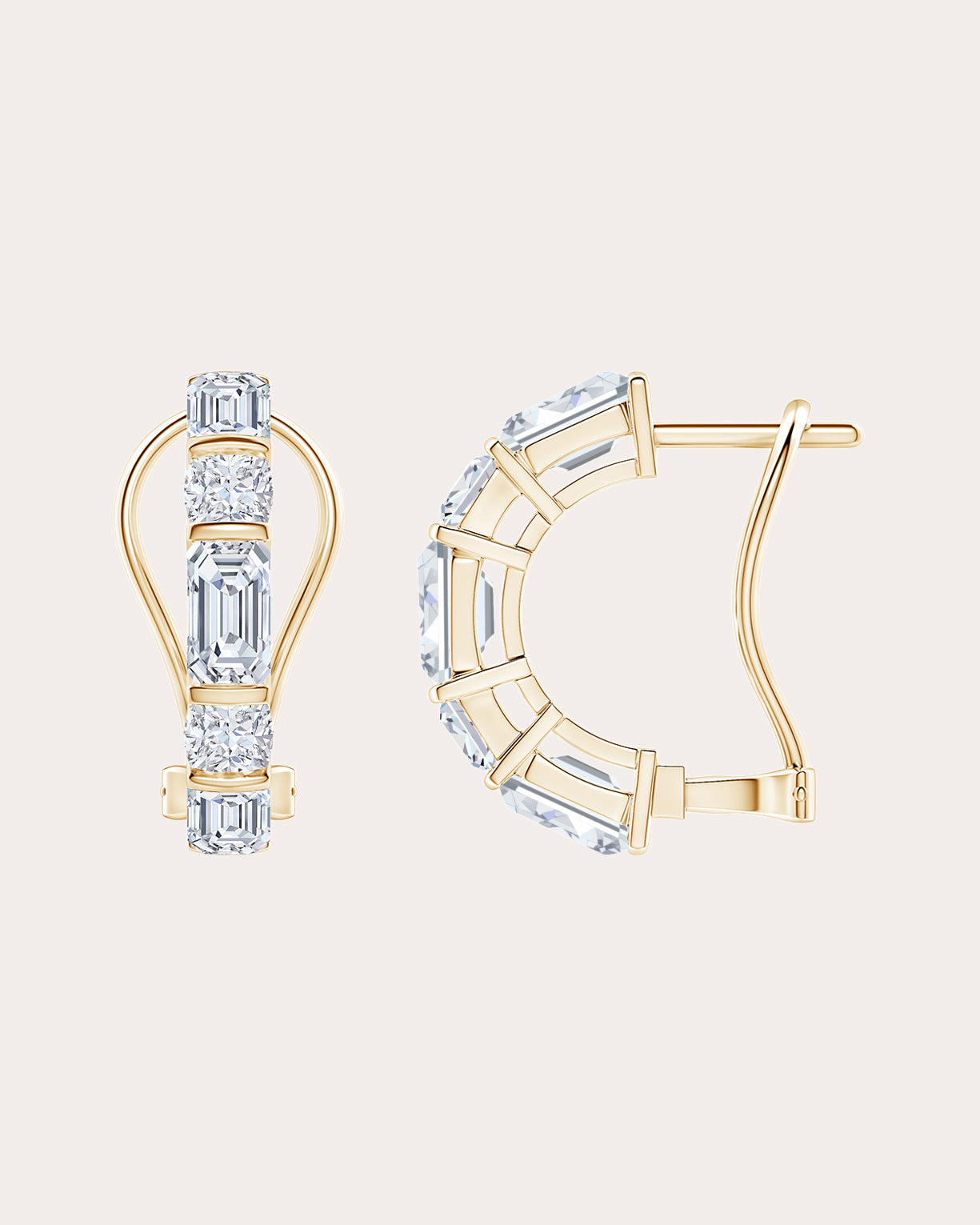 Diamond & 14k Gold Orient Express Hoop Earrings