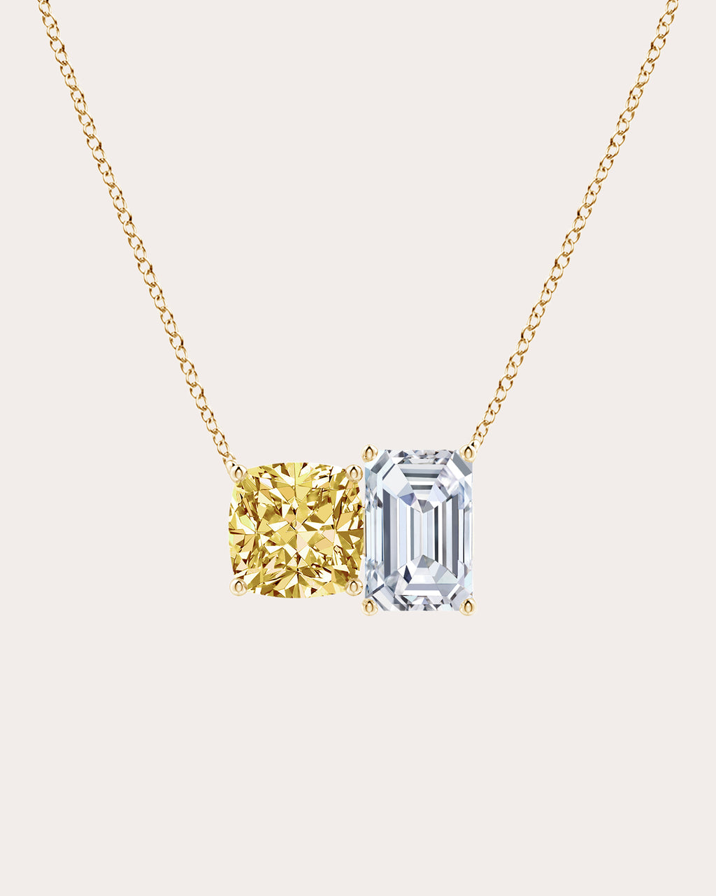 Yellow & White Diamond Orient Express Pendant Necklace