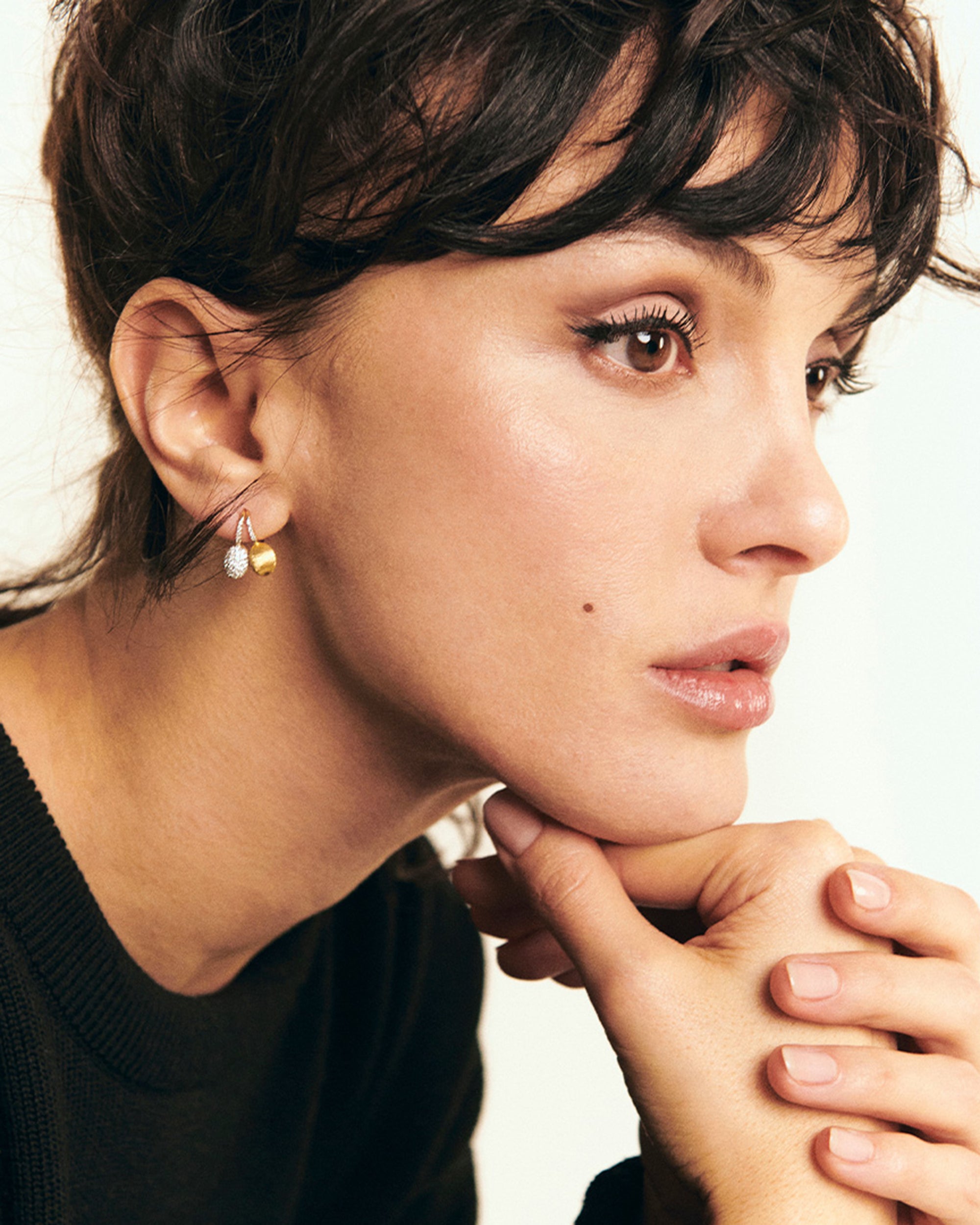 Diamond & 18k Gold Baby Ciliegine Drop Earrings