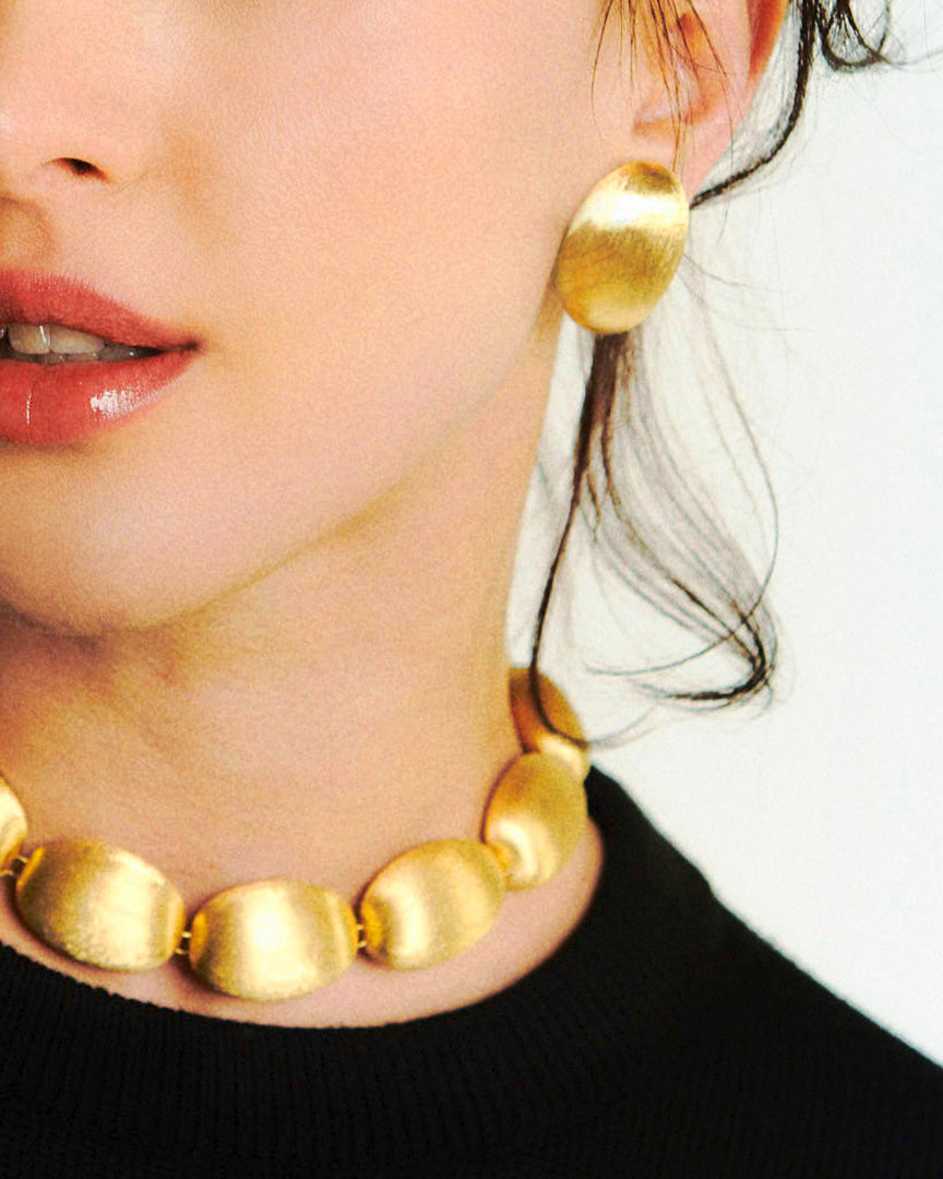 18k Gold Large Muse Stud Earrings