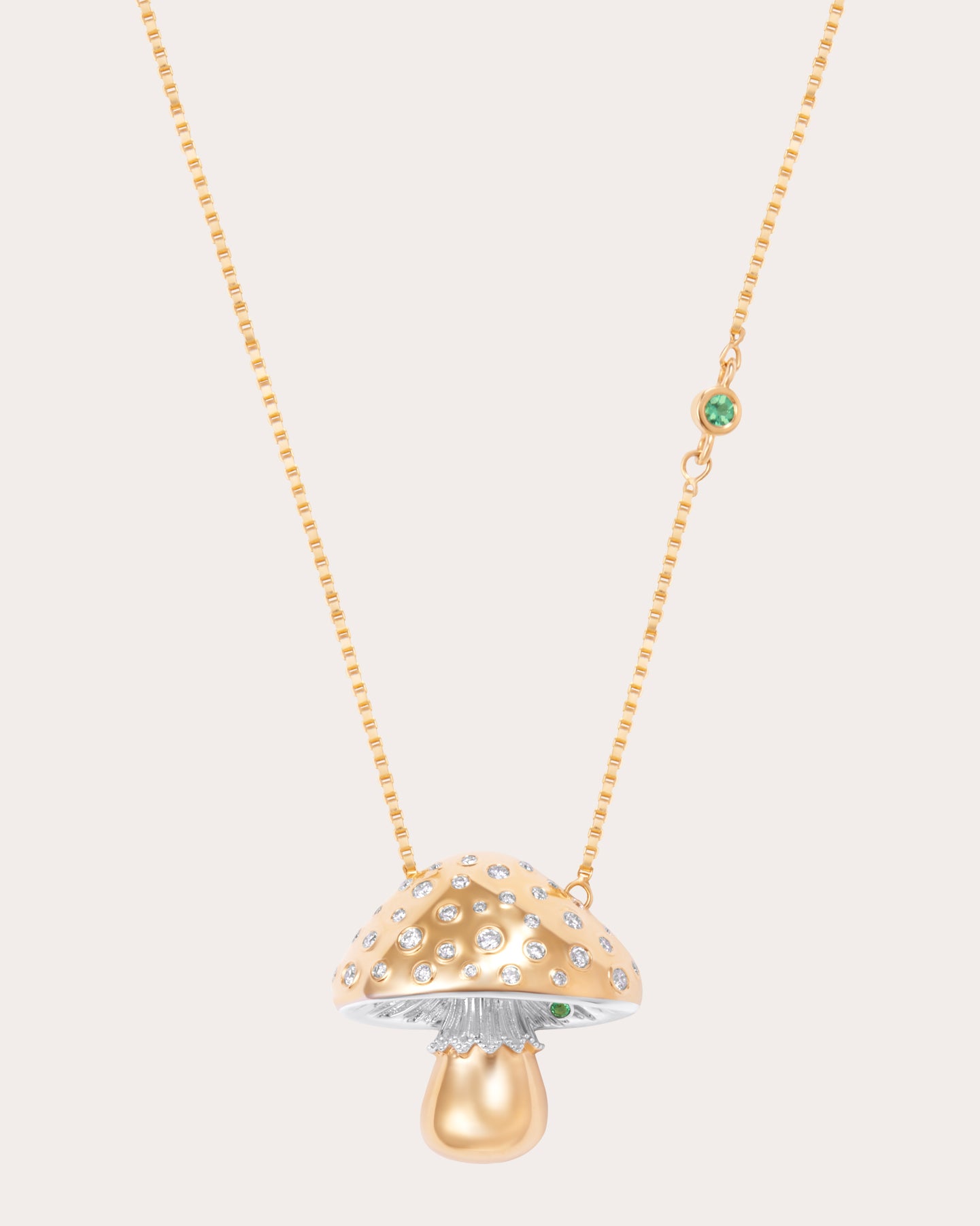 Diamond Mycelium Funghi Pendant Necklace