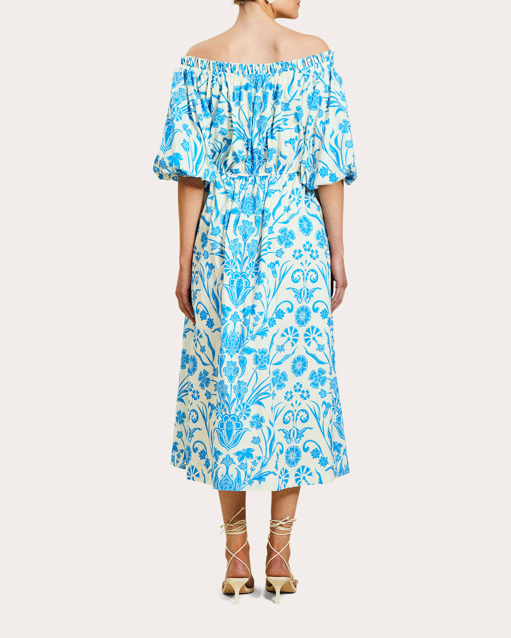Nostalgia Floral Voile Off-Shoulder Midi Dress