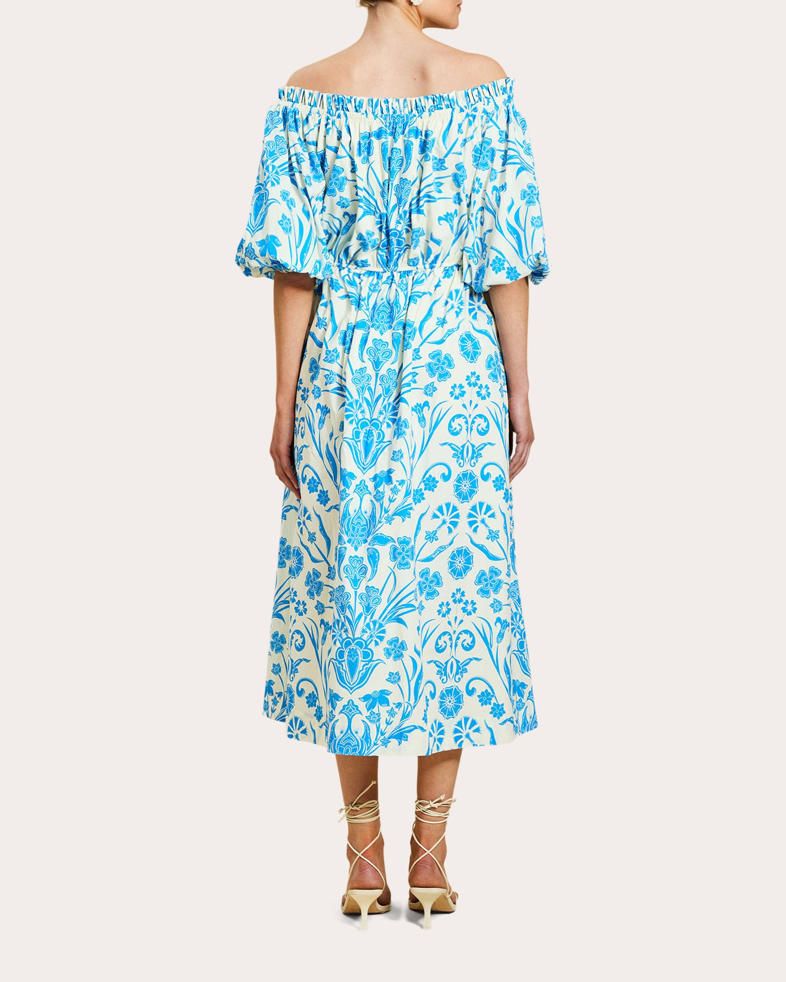Nostalgia Floral Voile Off-Shoulder Midi Dress