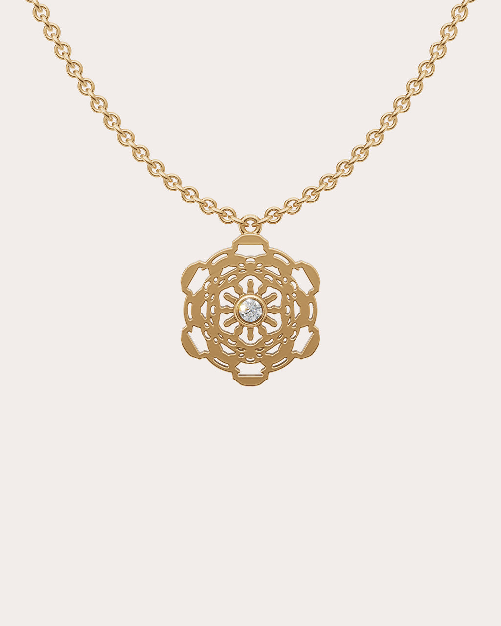 Diamond & Gold Vermeil Om Pendant Necklace