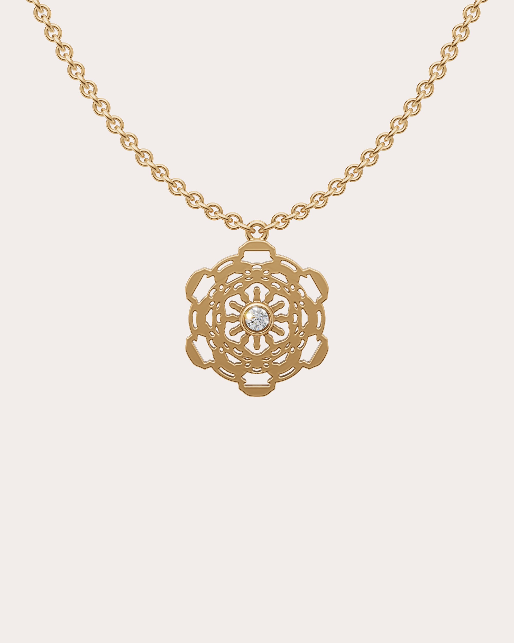 Diamond & Gold Vermeil Om Pendant Necklace