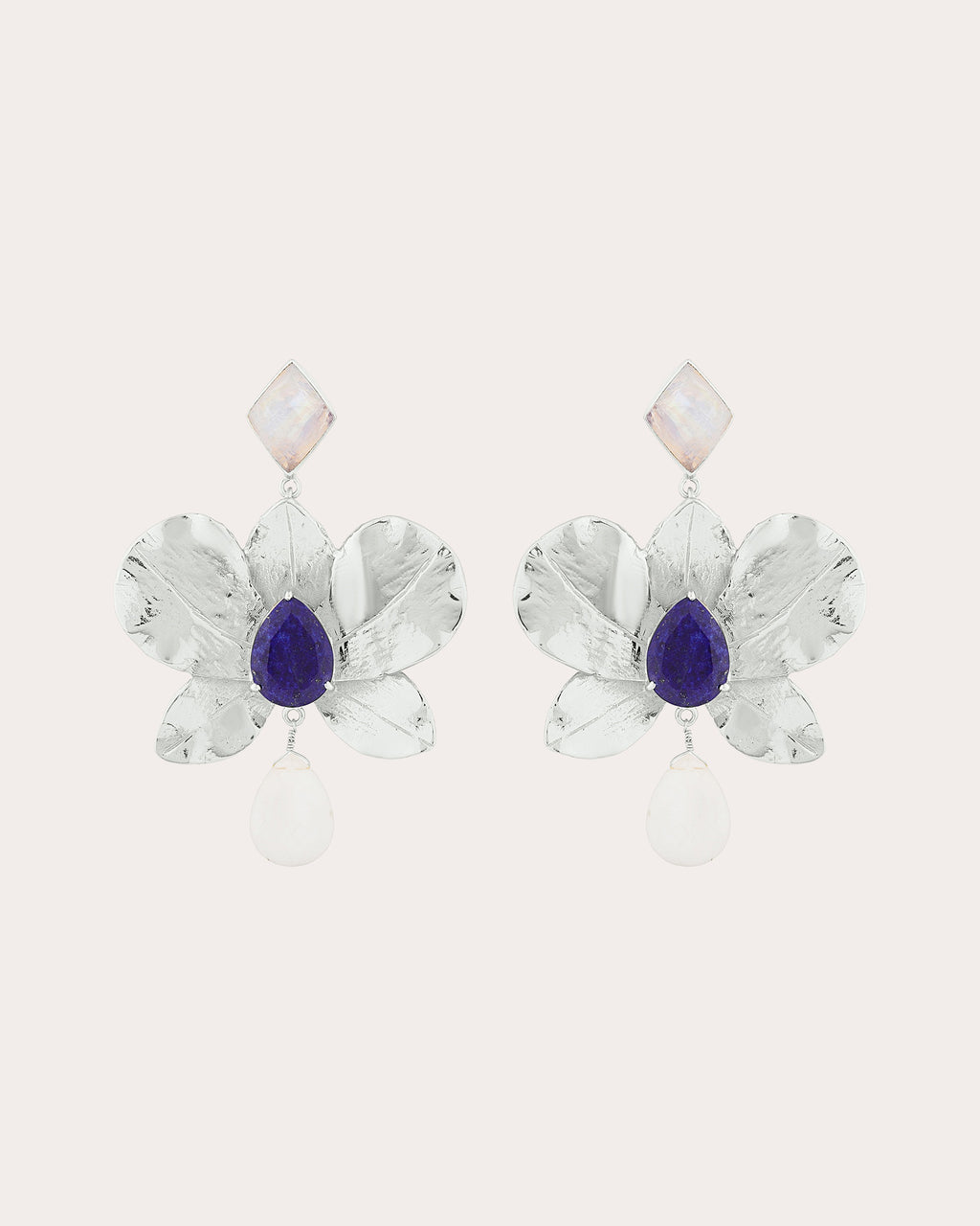 Moonstone & Lapis Lazuli Orchidea Earrings