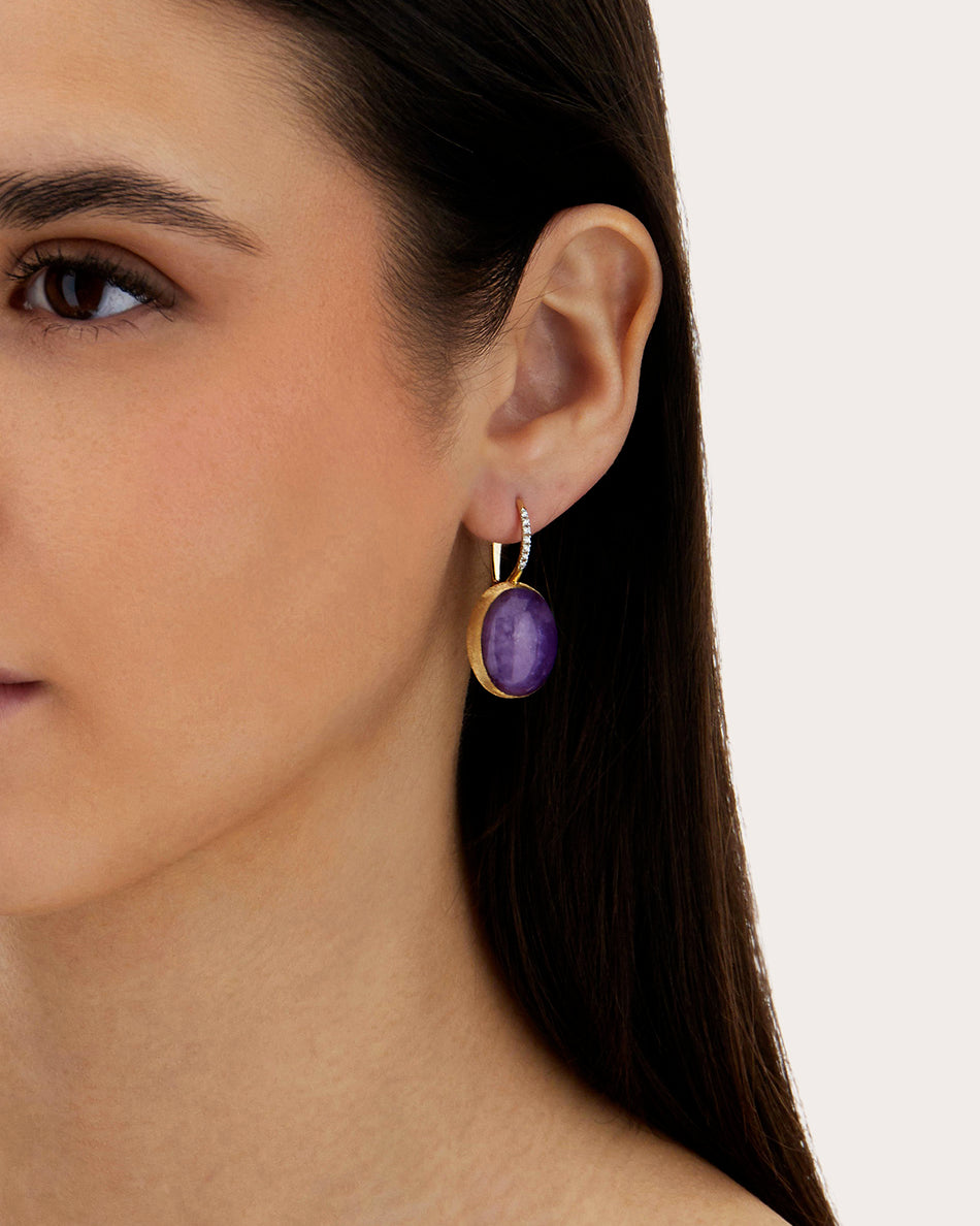 Large Violetta Boules Ciliegine Drop Earrings