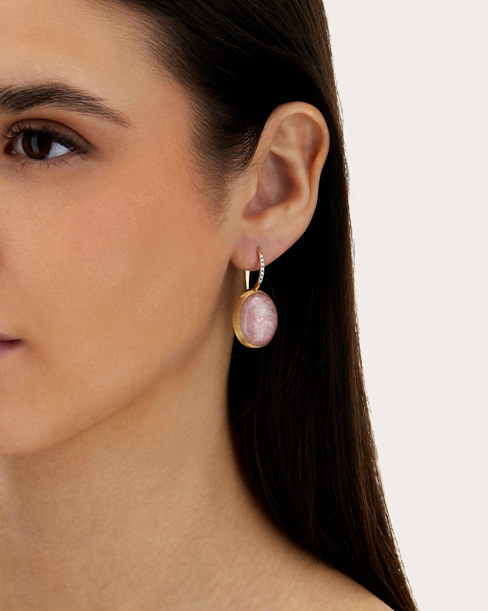 Large Rosolio Boules Ciliegine Drop Earrings