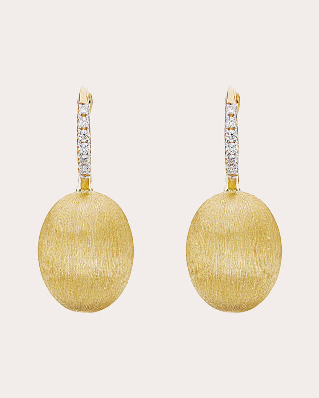 Diamond & 18k Gold Medium Ciliegine Drop Earrings