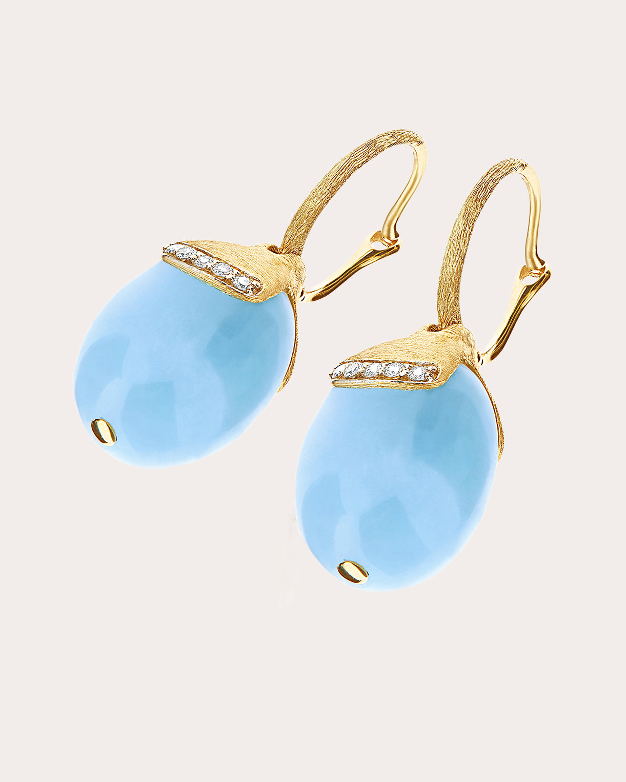 Diamond & Aquamarine 18k Gold Ciliegine Drop Earrings