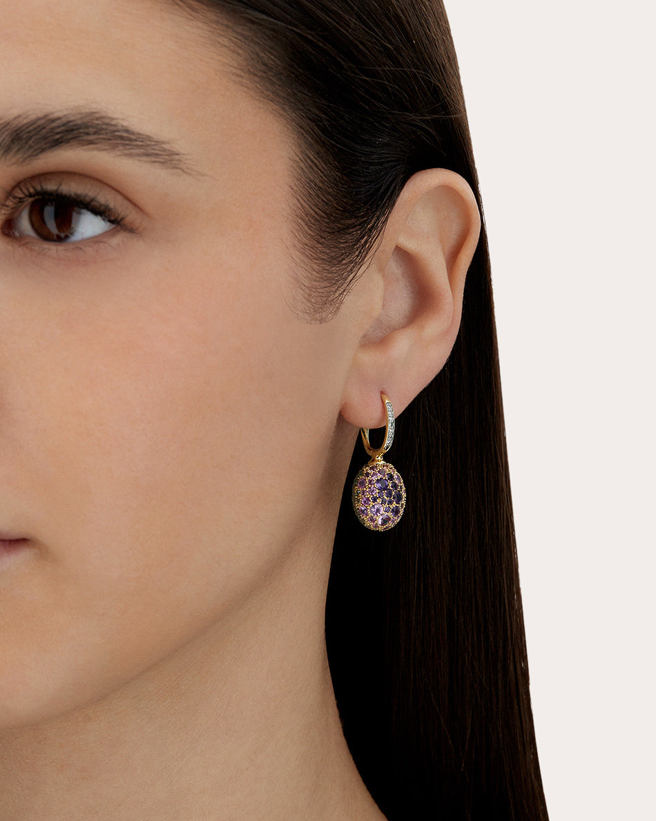 Labradorite Medium Reverse Ciliegine Drop Earrings