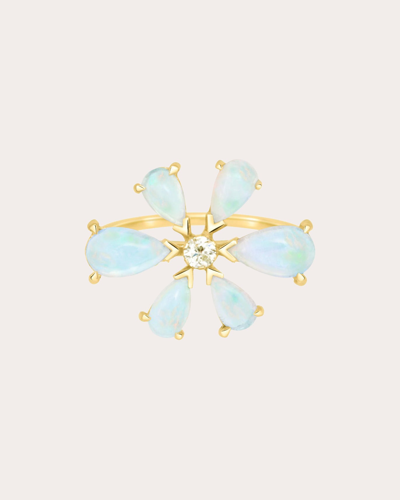 Opal & Diamond 18k Gold Flora Ring