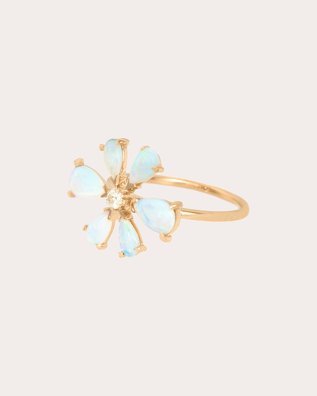 Opal & Diamond 18k Gold Flora Ring