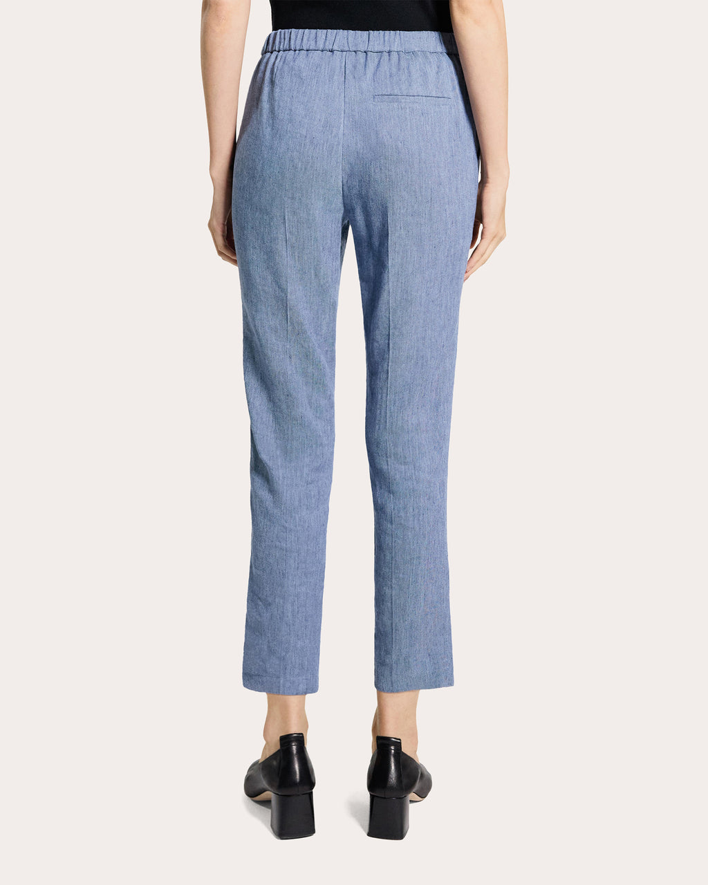 Treeca Fluid Linen Cropped Pull-On Pants