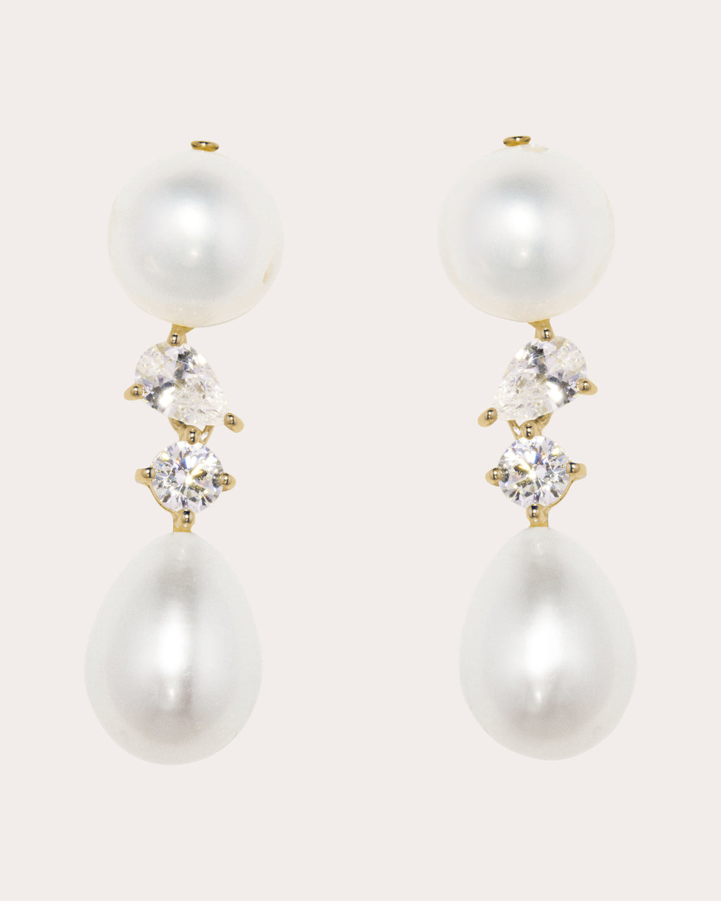 Pearl & Zirconia 'An Aura of Prophecy' Drop Earrings