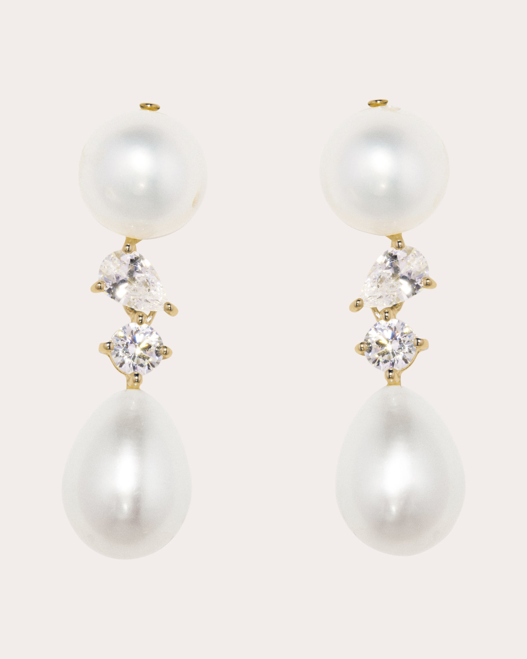 Pearl & Zirconia 'An Aura of Prophecy' Drop Earrings
