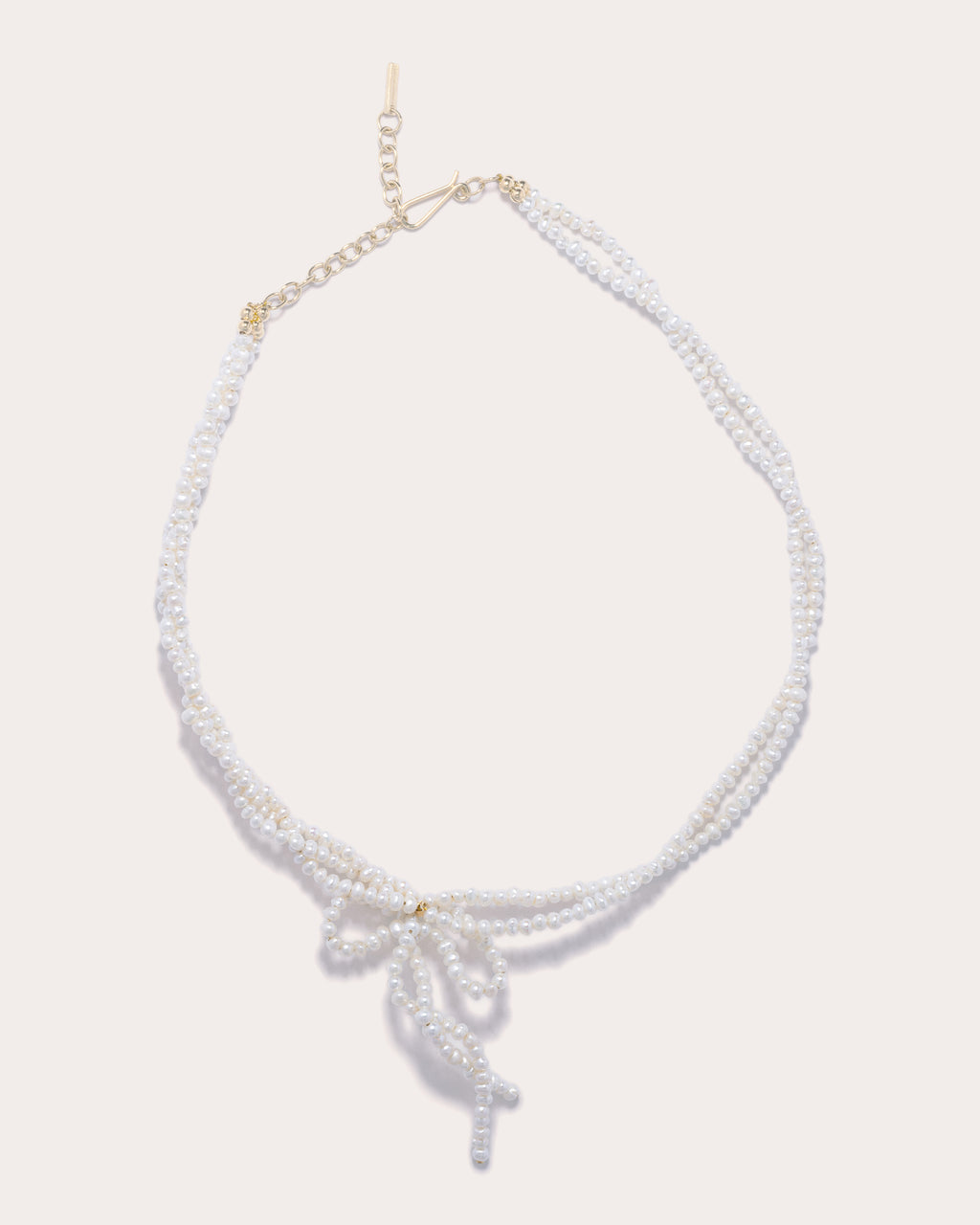 Freshwater Pearl Twisted Bow Necklace