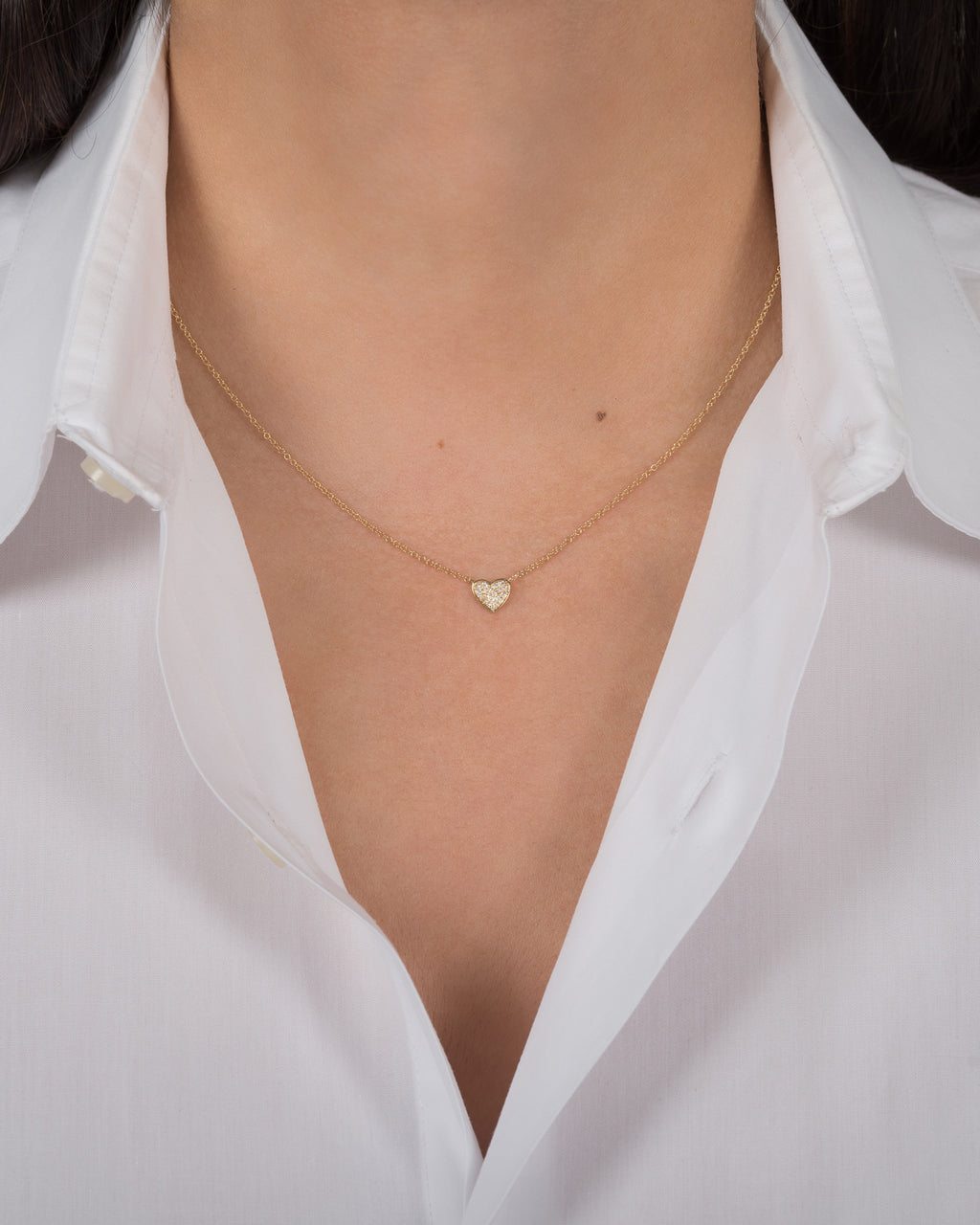 Diamond & 14k Gold Heart Pendant Necklace