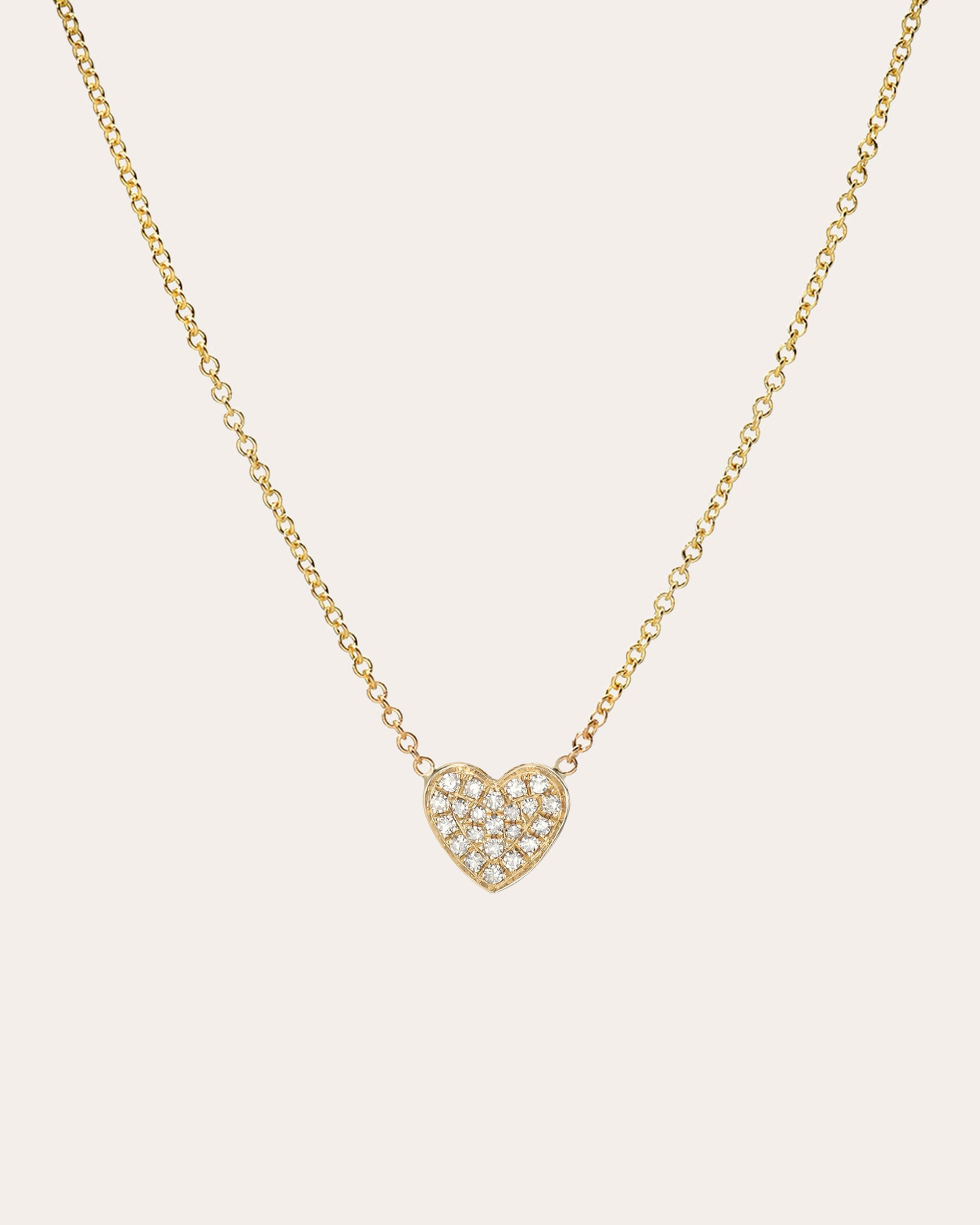 Diamond & 14k Gold Heart Pendant Necklace