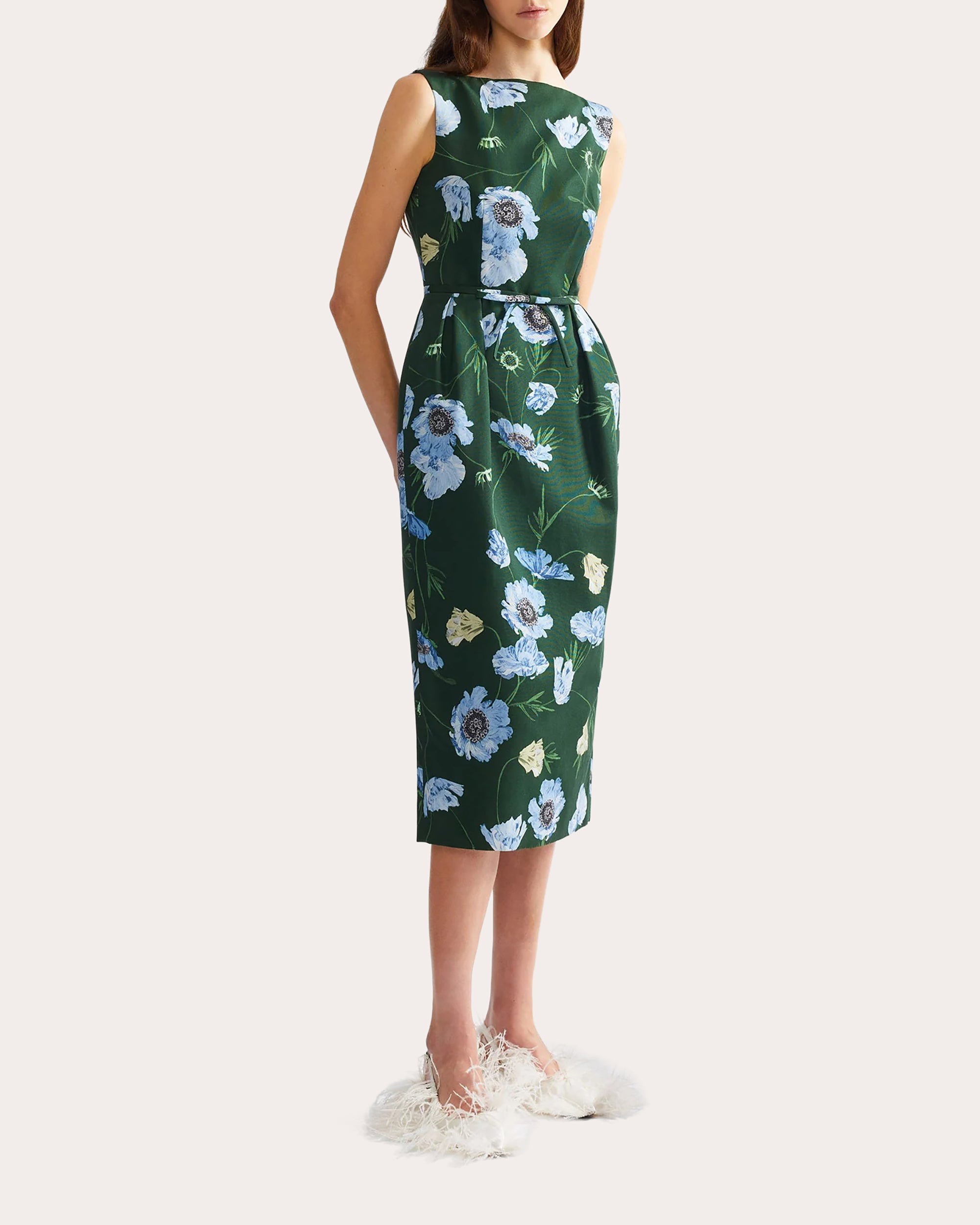 Floral Cotton Faille Pencil Dress