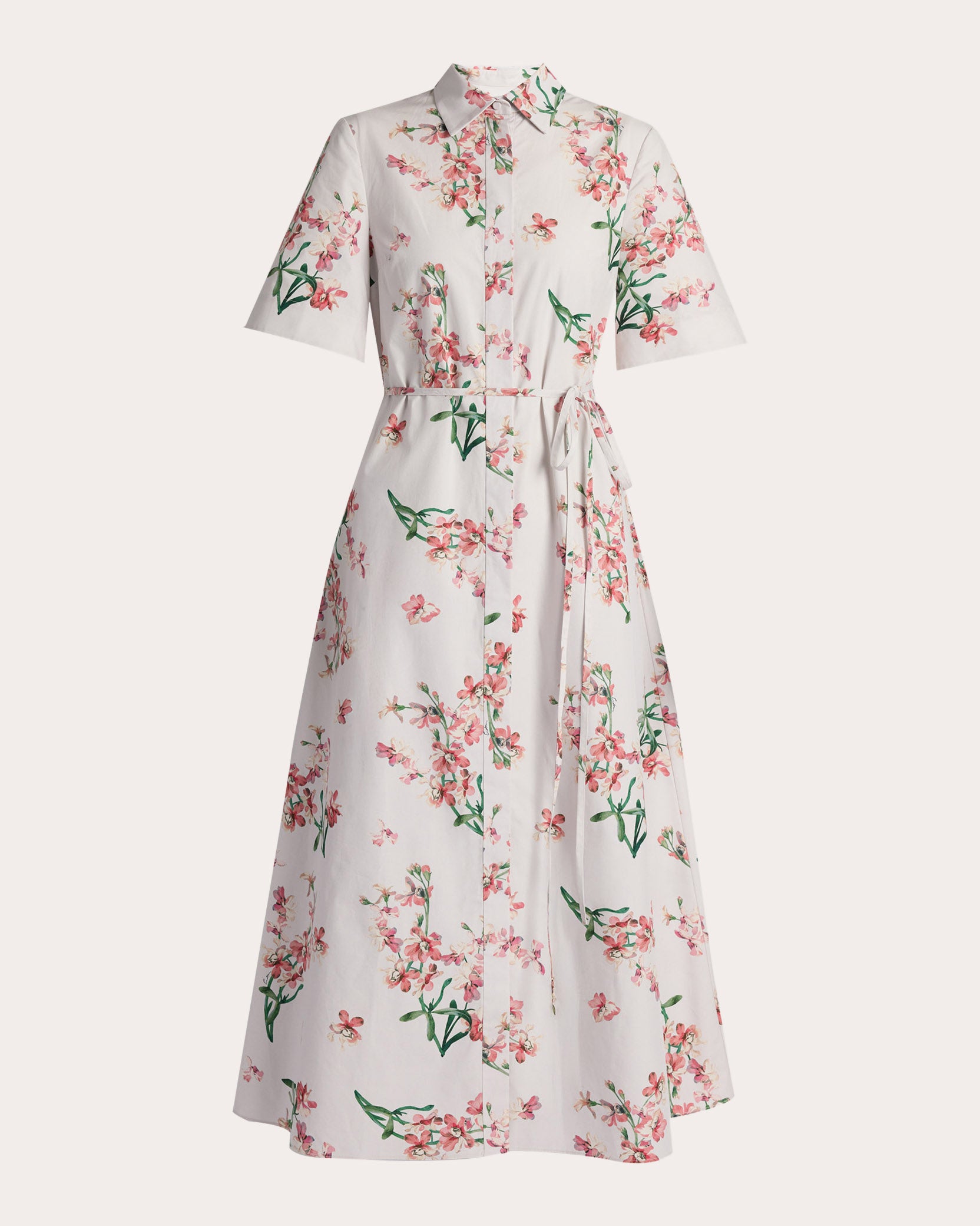 Floral Cotton Midi Shirt Dress
