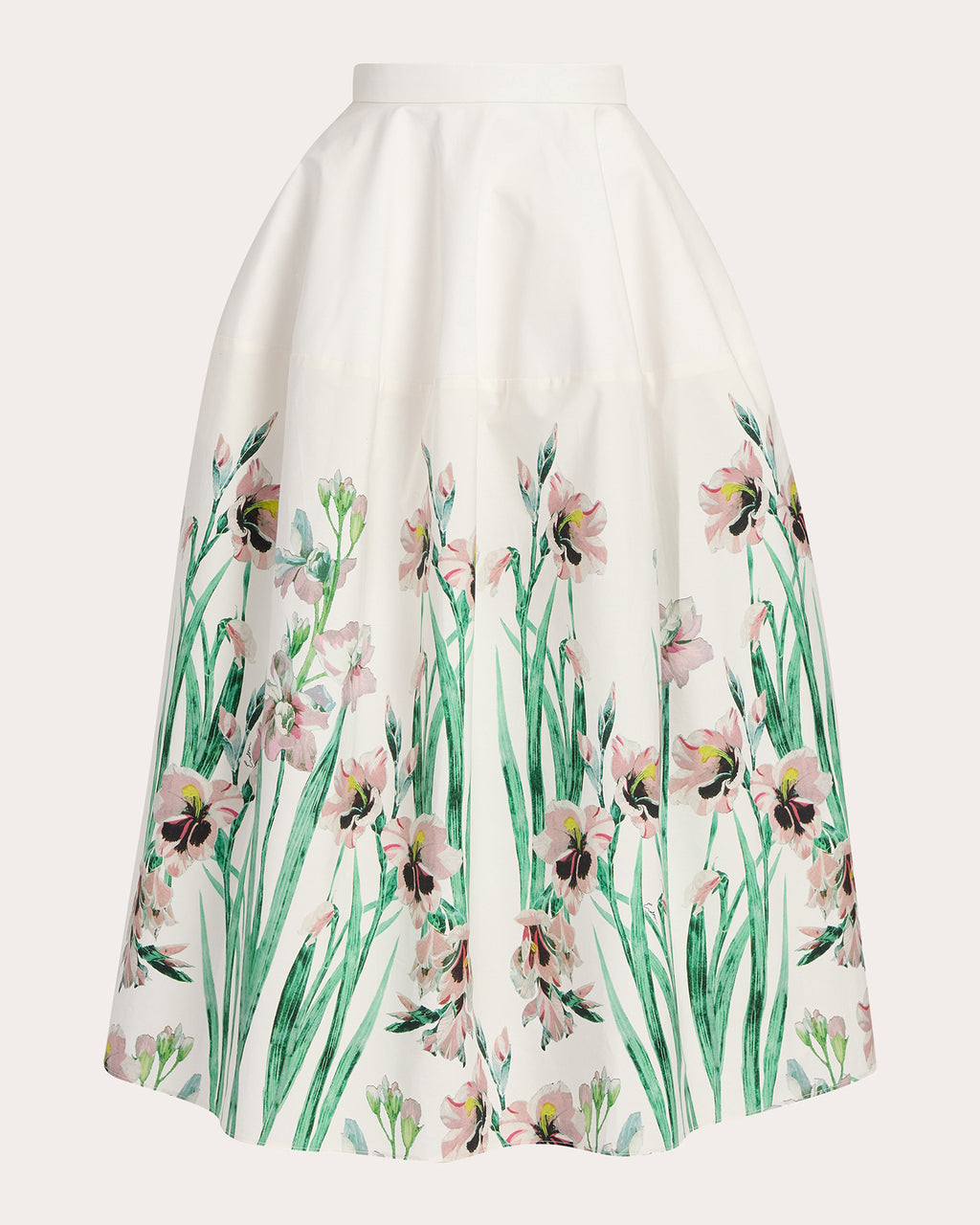Floral Poplin Full Midi Skirt