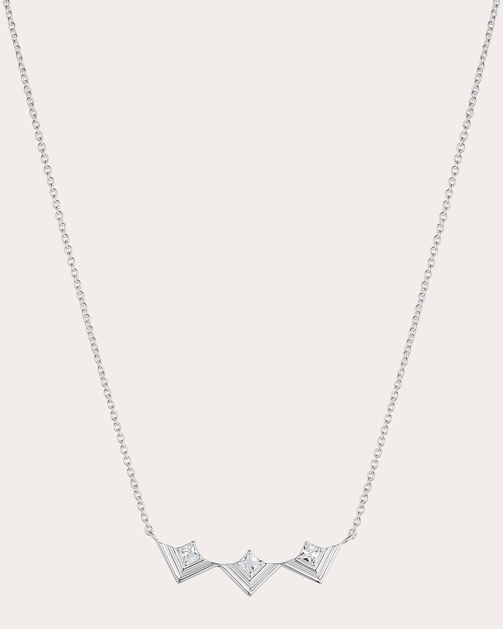 White Sapphire Revival Frame Pendant Necklace